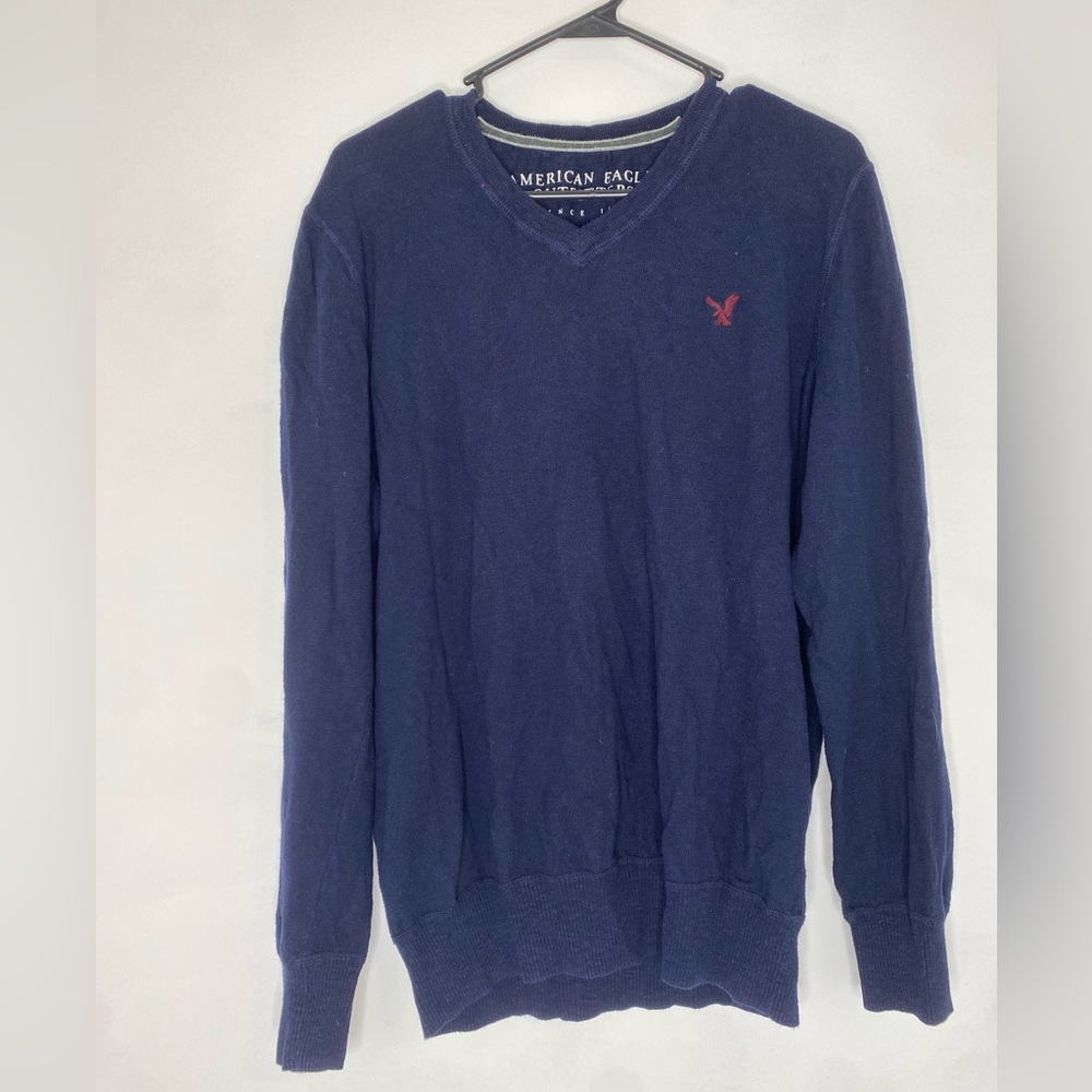 Men’s 100% Cotton Navy Blue American Eagle Sweater, Size L